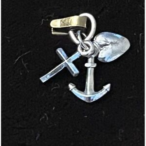Sterling Silver Heart Cross Anchor Three Piece Charm by Rembrandt